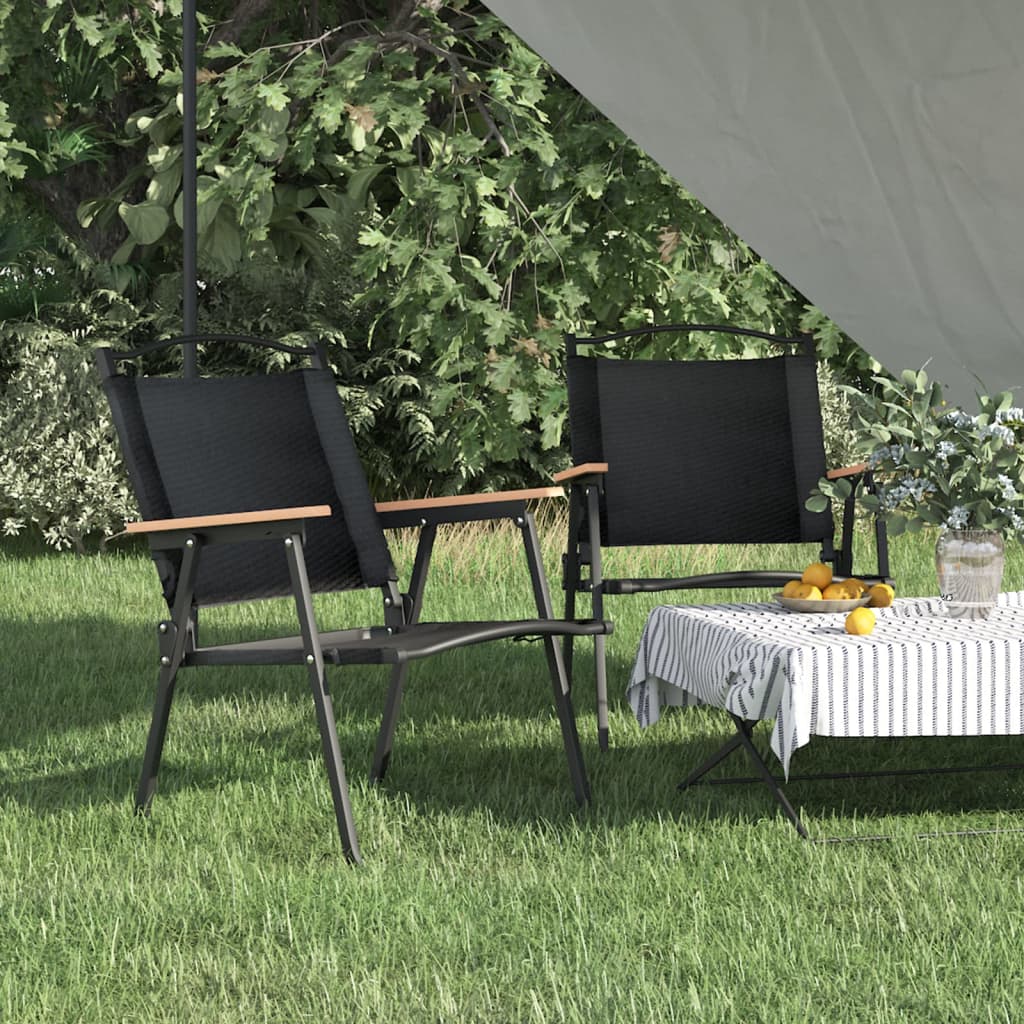 vidaXL Kempingové stoličky 2 ks čierne 54x55x78 cm oxfordská látka