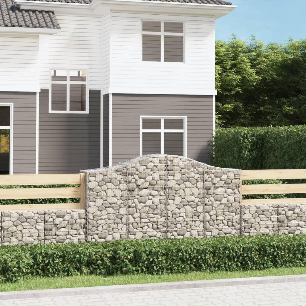 vidaXL Oblúkový gabionový kôš 200x50x120/140 cm pozinkované železo