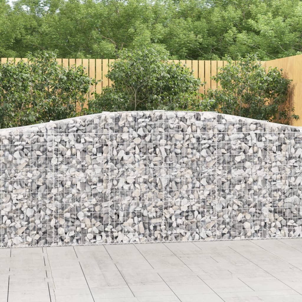 vidaXL Oblúkový gabionový kôš 400x50x100/120 cm pozinkované železo