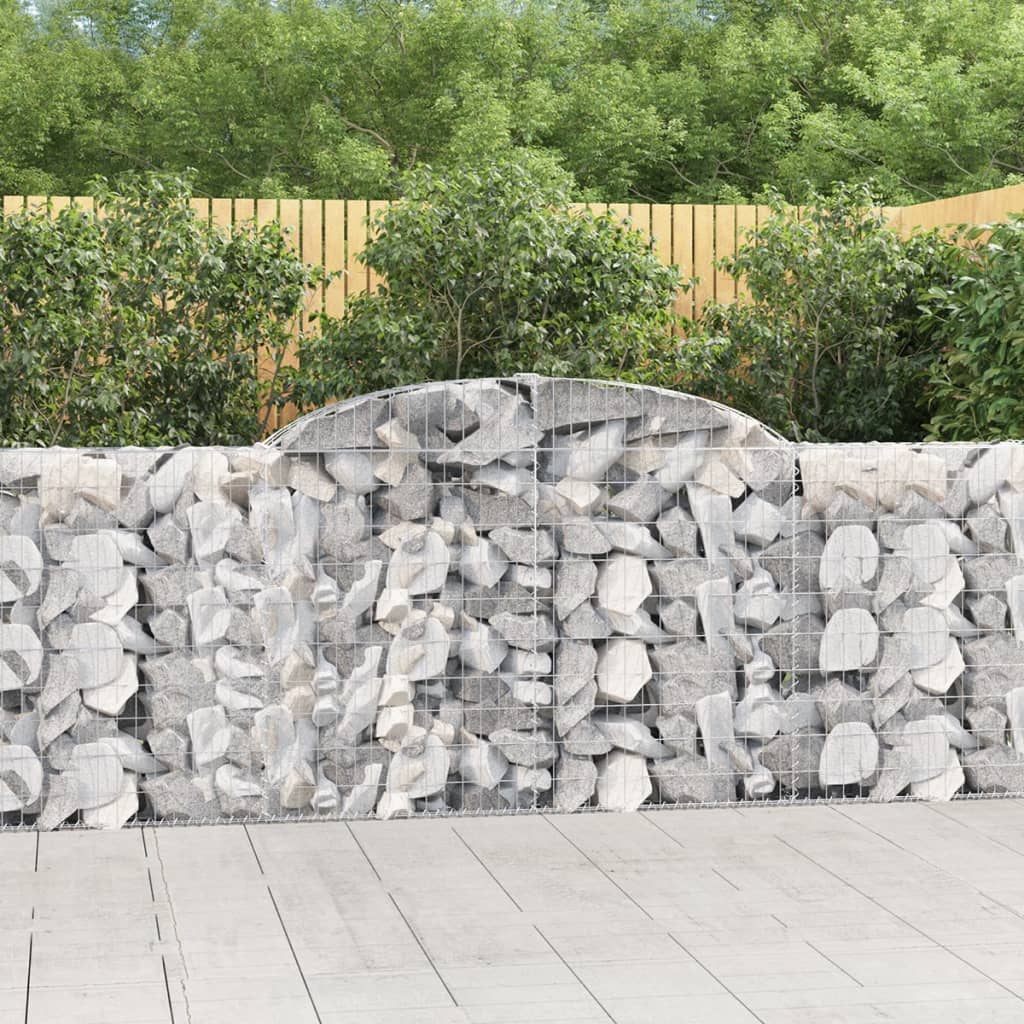 vidaXL Oblúkový gabionový kôš 300x30x100/120 cm pozinkované železo