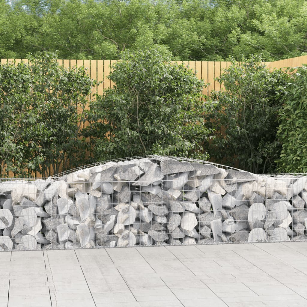 vidaXL Oblúkový gabionový kôš 400x50x60/80 cm pozinkované železo