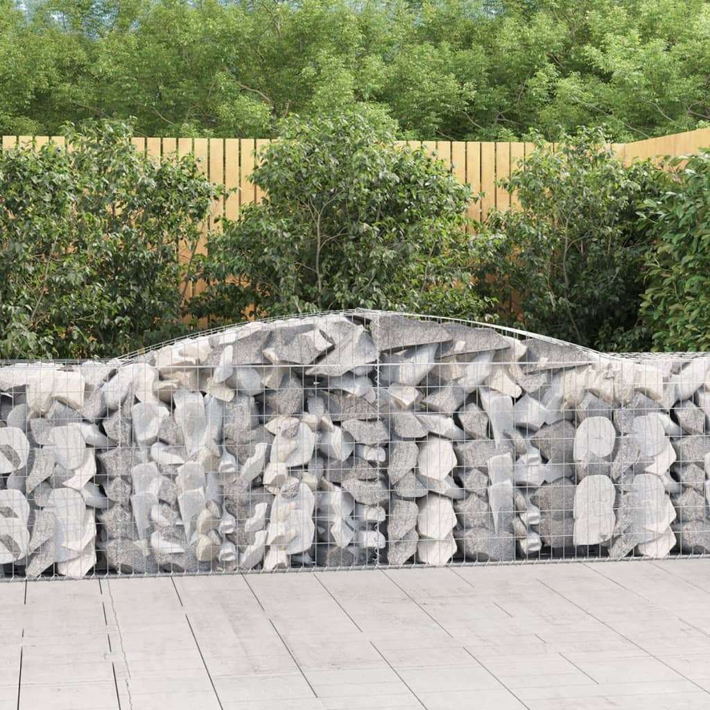 vidaXL Oblúkový gabionový kôš 400x50x80/100 cm pozinkované železo