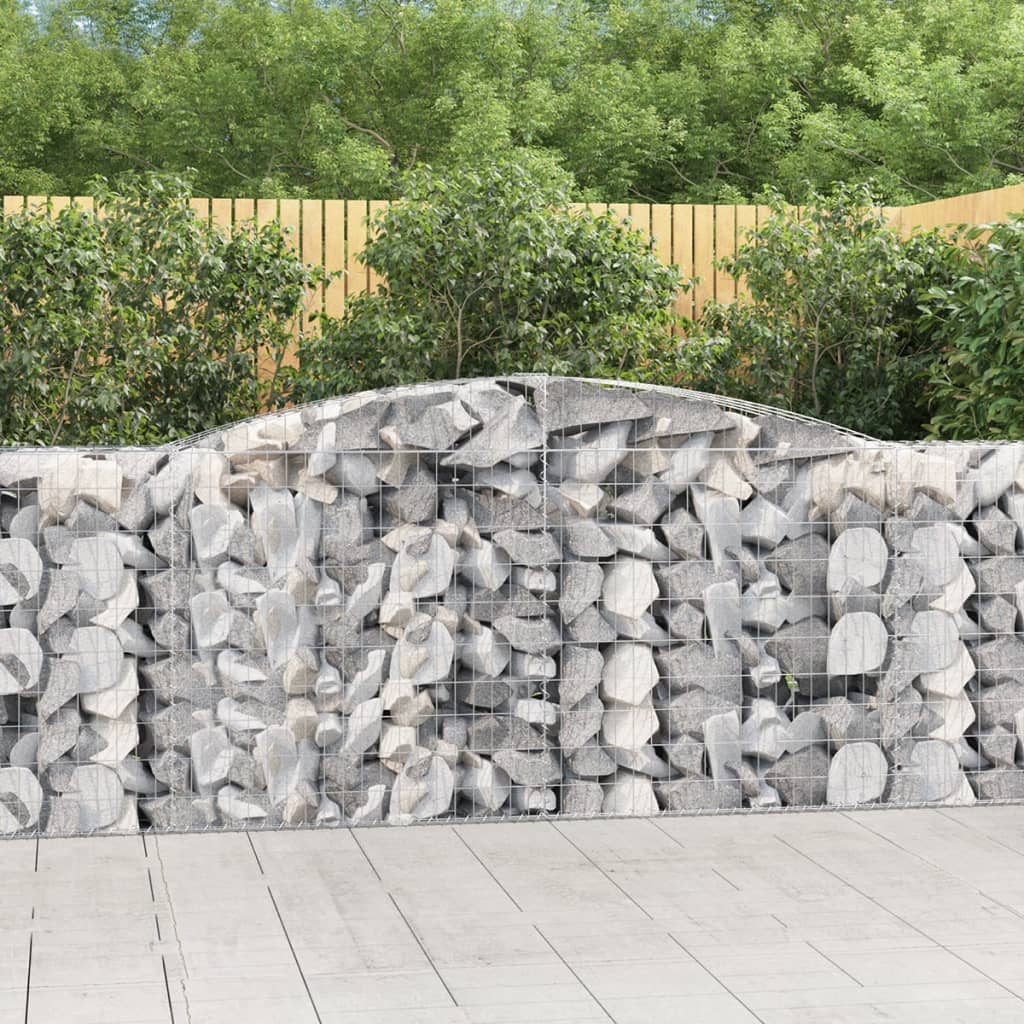 vidaXL Oblúkový gabionový kôš 400x50x100/120 cm pozinkované železo