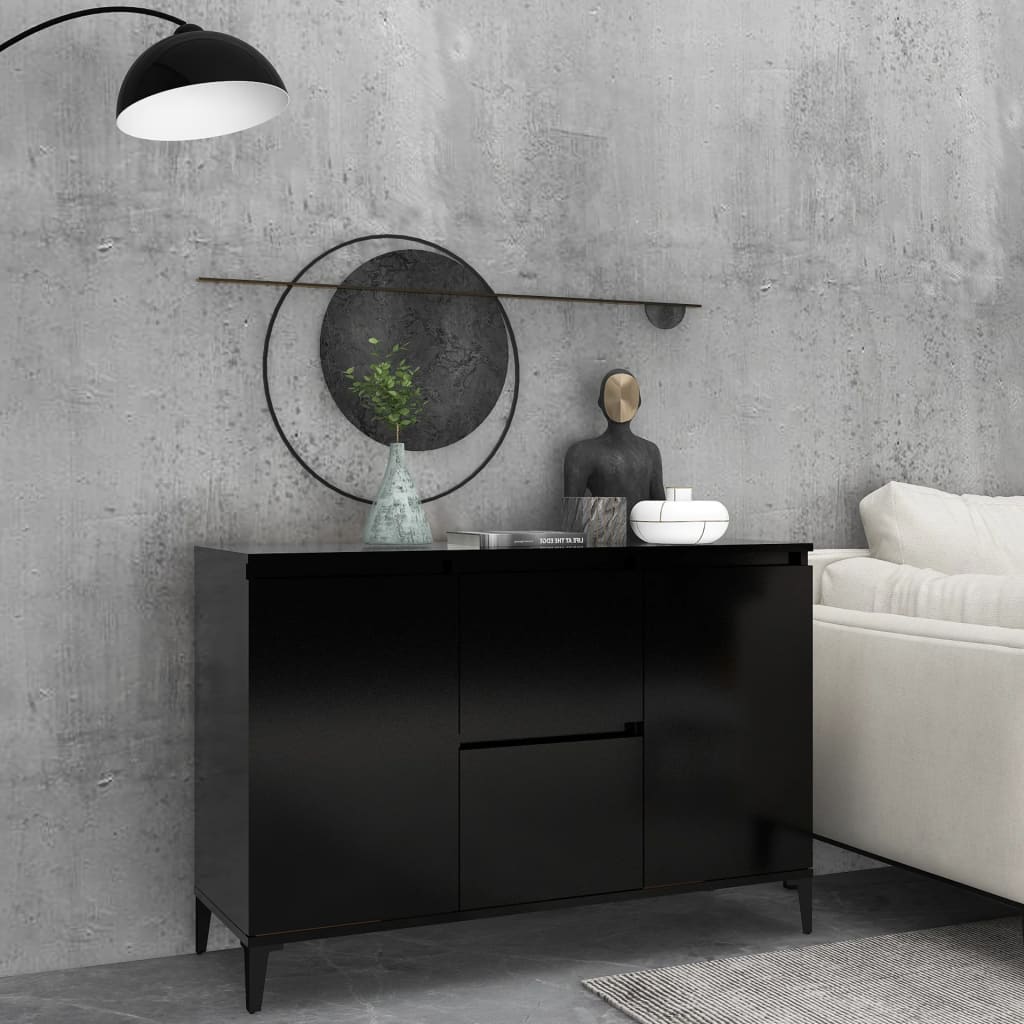 vidaXL Komoda, čierna 104x35x70 cm, kompozitné drevo