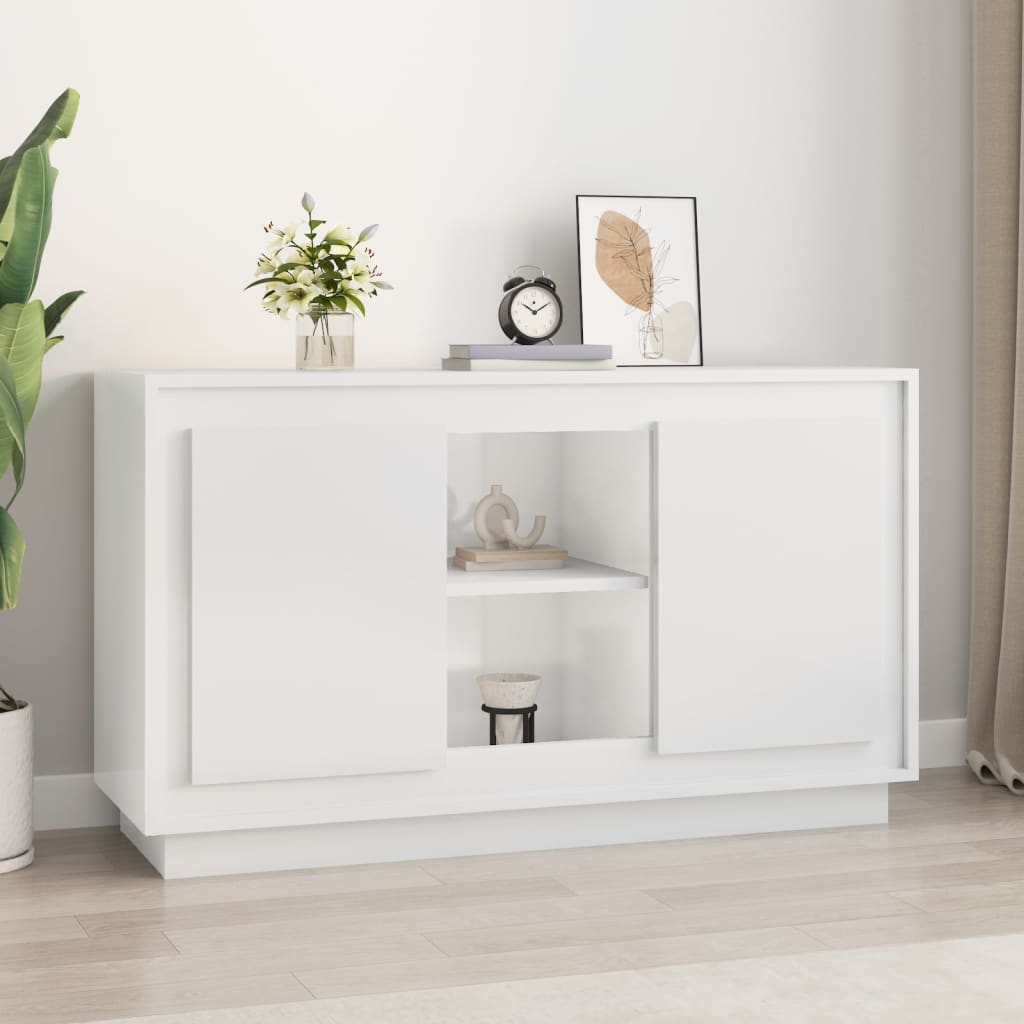 vidaXL Komoda lesklá biela 102x35x60 cm spracované drevo