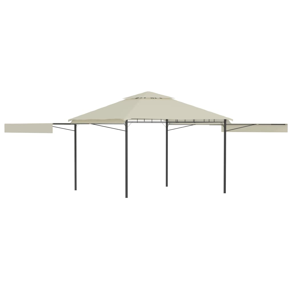 vidaXL Altánok s 2 výsuvnými strieškami 3x3x2,75 m, krémový 180 g/㎡
