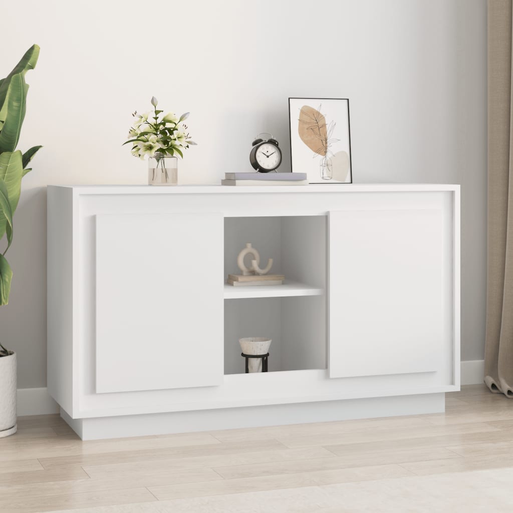 vidaXL Komoda biela 102x35x60 cm spracované drevo