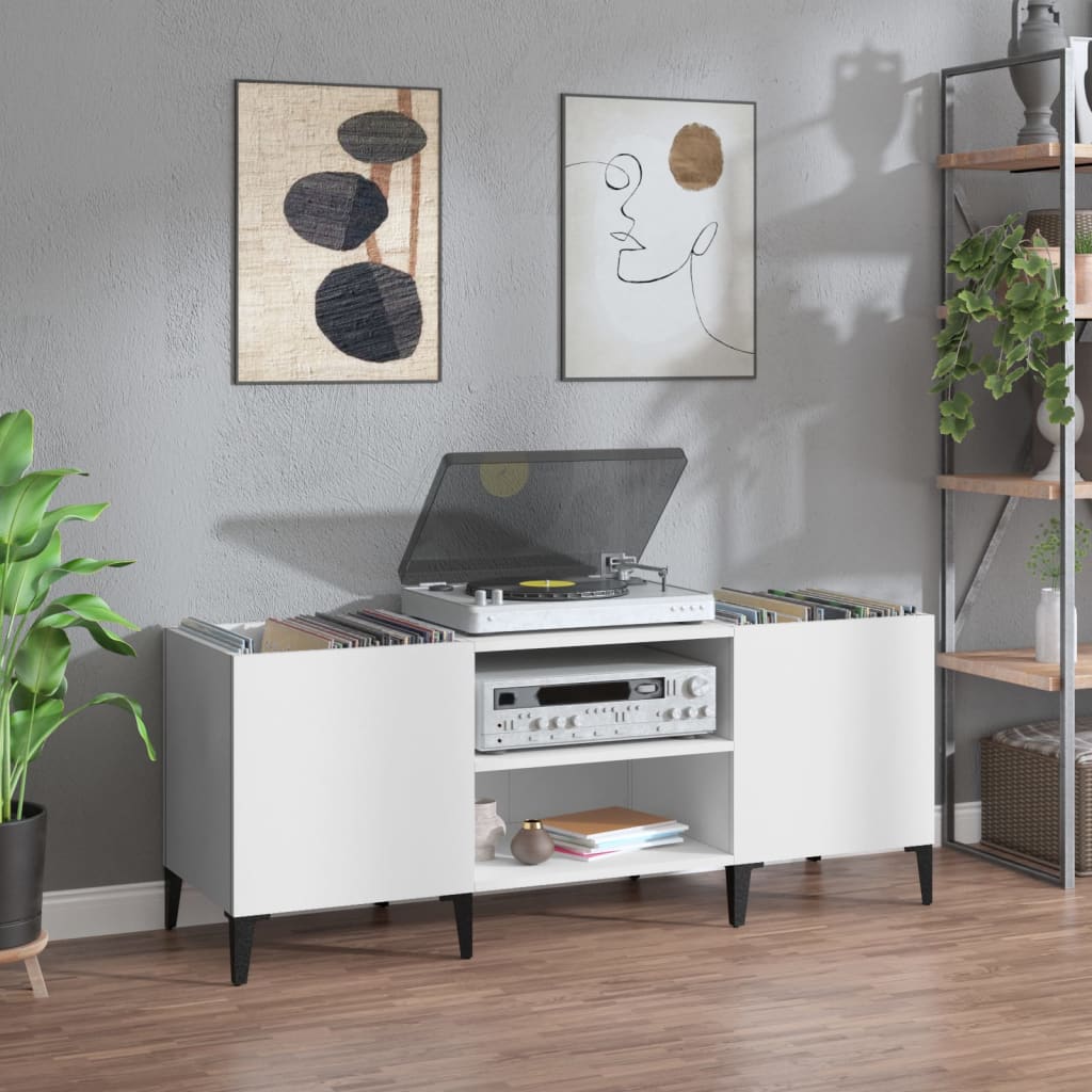 vidaXL Skrinka na platne biela 121x38x48 cm kompozitné drevo