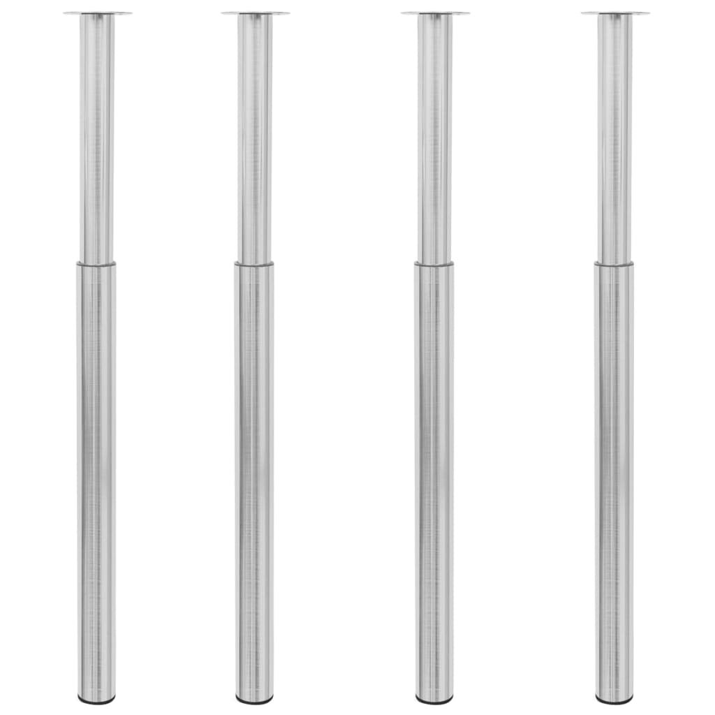 vidaXL Teleskopické stolové nohy 4 ks brúsený nikel 710 mm-1100 mm