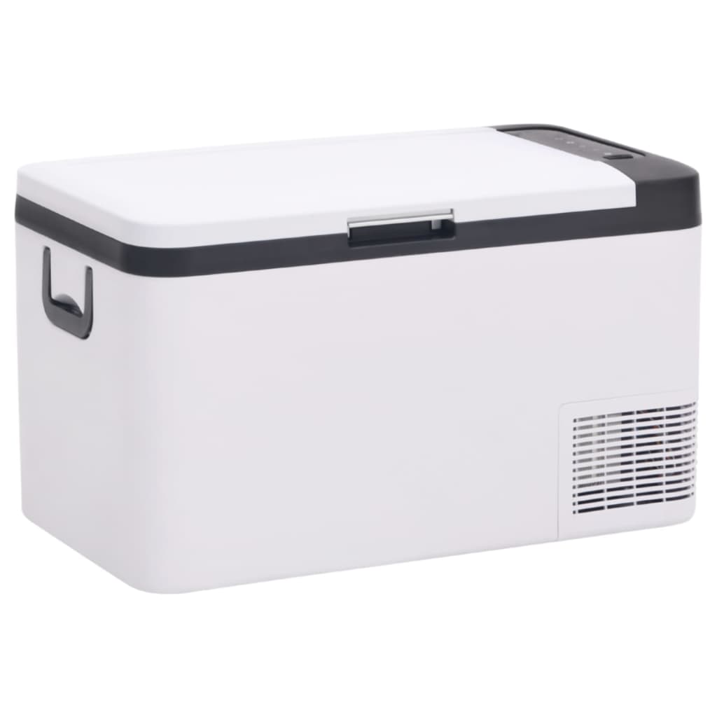 vidaXL Chladiaci box s rukoväťou čierno-biely 25 l PP a PE