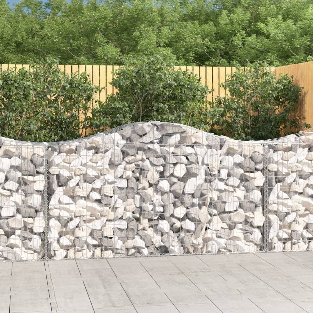 vidaXL Oblúkové gabiónové koše 3ks 200x50x100/120cm pozinkované železo