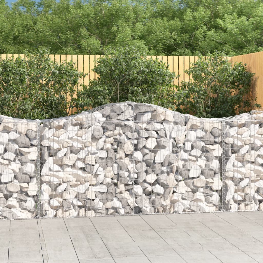 vidaXL Oblúkové gabiónové koše 11 ks 200x50x100/120cm pozinkov. železo
