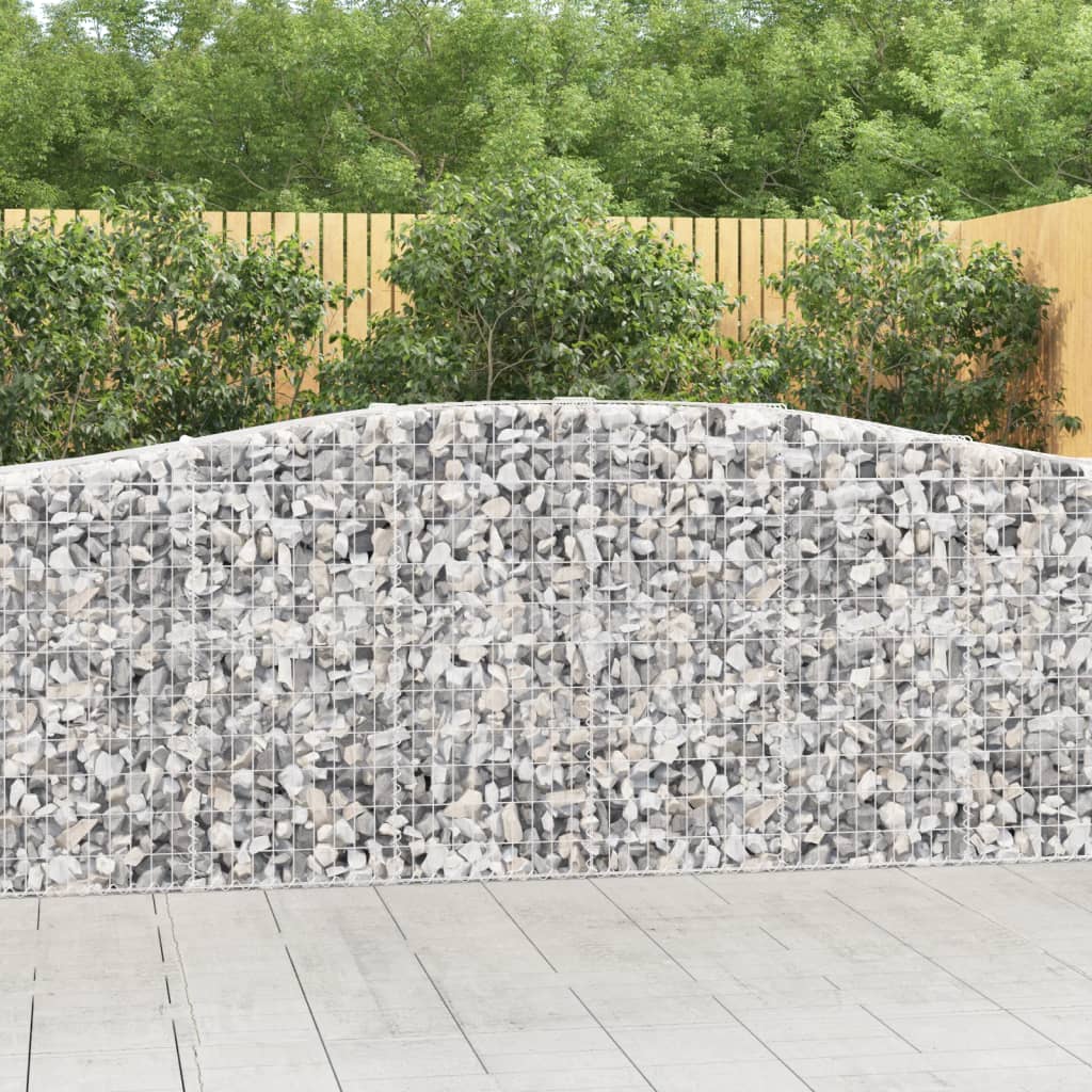 vidaXL Oblúkové gabiónové koše 3ks 400x50x100/120cm pozinkované železo