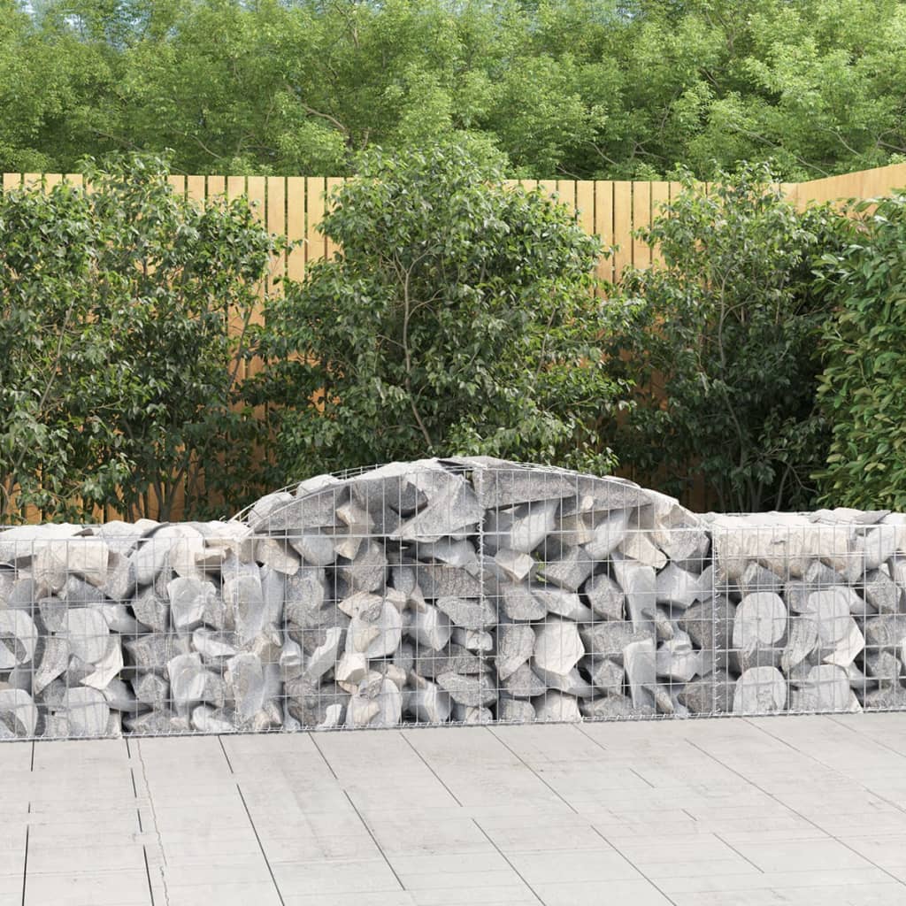vidaXL Oblúkový gabionový kôš 11 ks 300x50x60/80 cm pozinkované železo