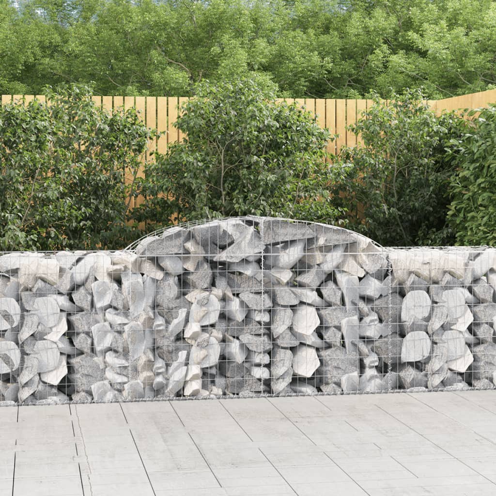 vidaXL Oblúkové gabionové koše 7 ks 300x50x80/100cm pozinkované železo