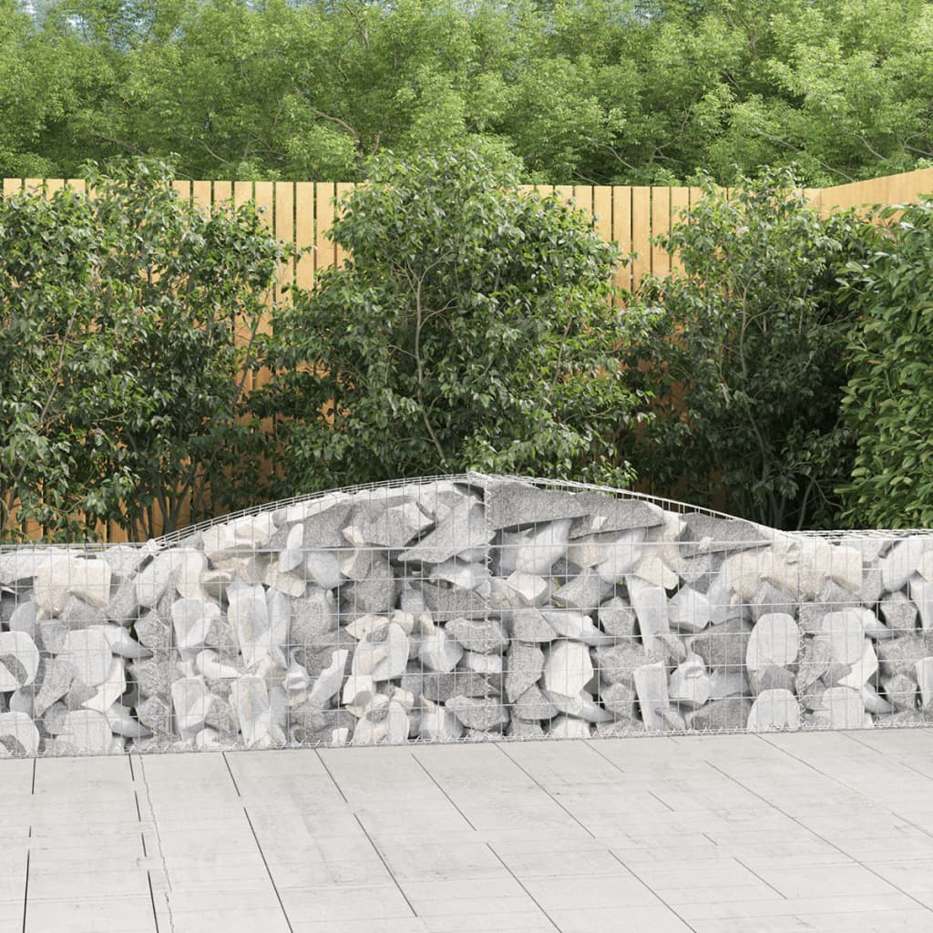vidaXL Oblúkový gabionový kôš 3 ks 400x30x60/80 cm pozinkované železo