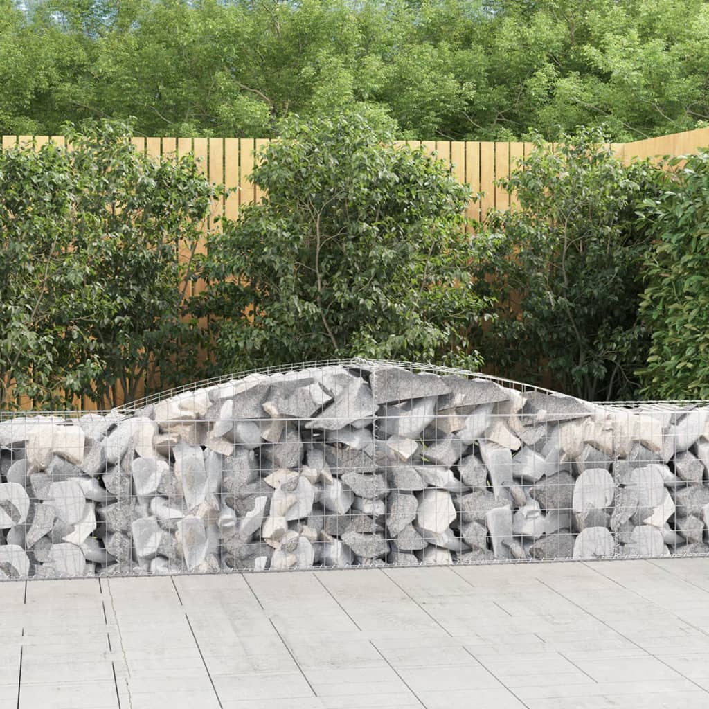 vidaXL Oblúkový gabionový kôš 7 ks 400x50x60/80 cm pozinkované železo