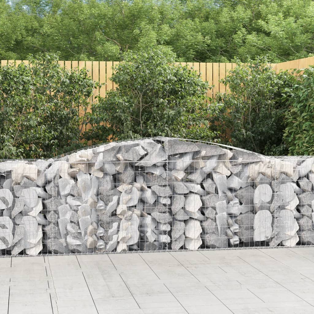 vidaXL Oblúkové gabionové koše 5 ks 400x50x80/100cm pozinkované železo