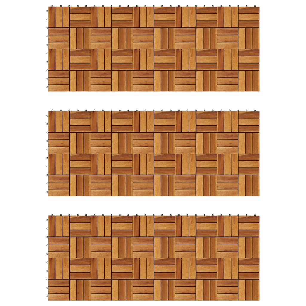 vidaXL Akáciová sada podlahových krytín 30x30 cm 30 ks