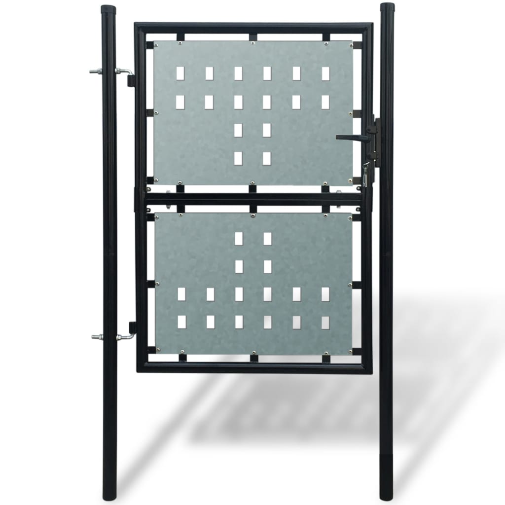 vidaXL Čierna jednokrídlová plotová brána 100x250 cm