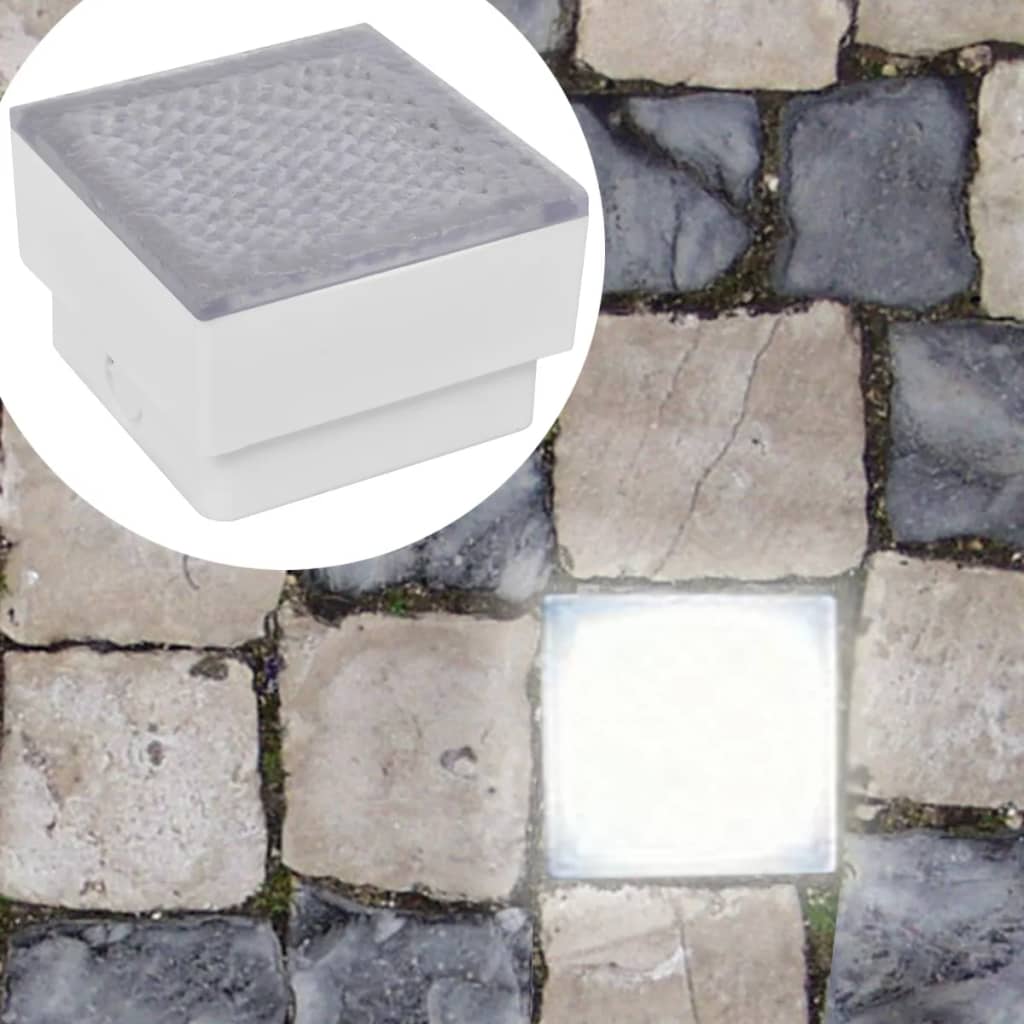 vidaXL Podlahové LED svetlá 12 ks, 100x100x68 mm