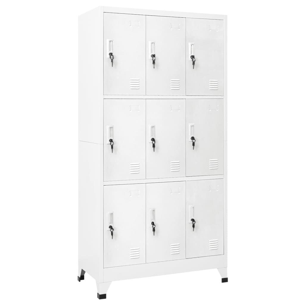 vidaXL Oceľová šatňová skrinka s 9 priehradkami, 90x45x180 cm, šedá