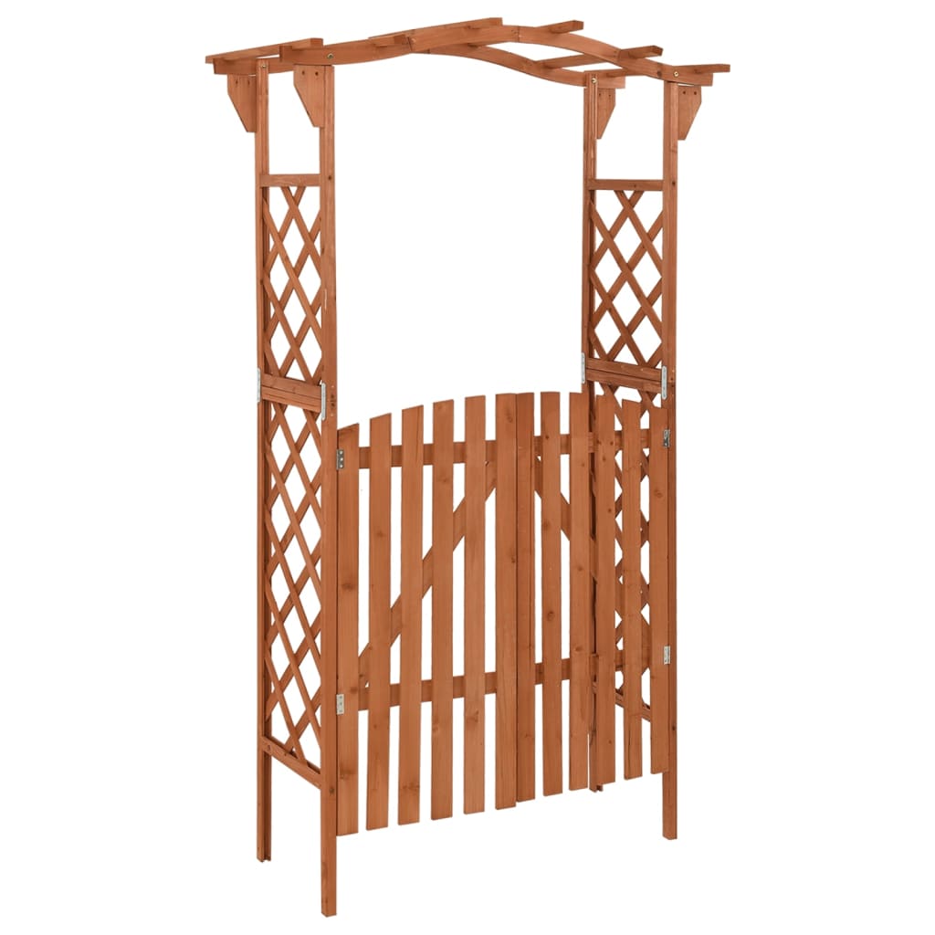 vidaXL Pergola s bránkou 116x40x204 cm masívne jedľové drevo