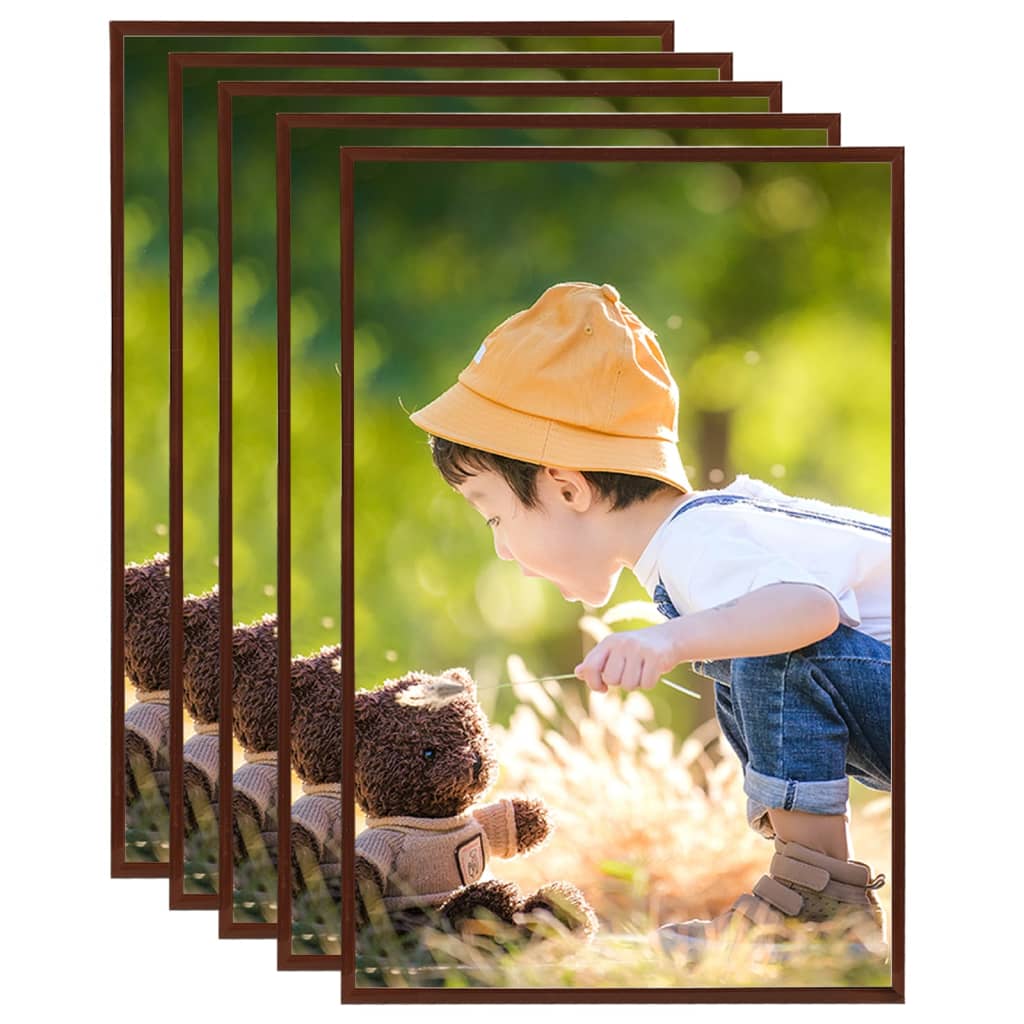 vidaXL Fotorámiky na stenu alebo stôl 5 ks bronzové 59,4x84 cm MDF