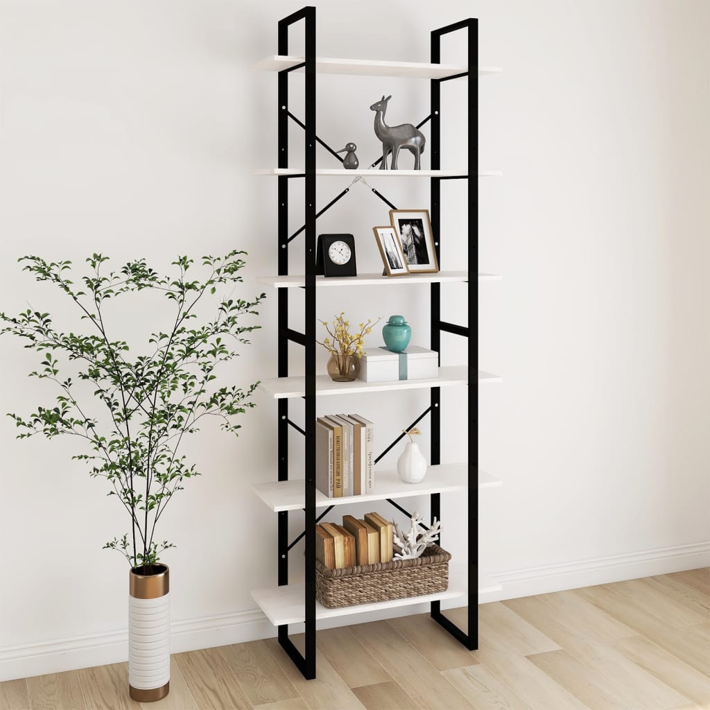 vidaXL Vysoký regál biely 80x30x210 cm masívna borovica