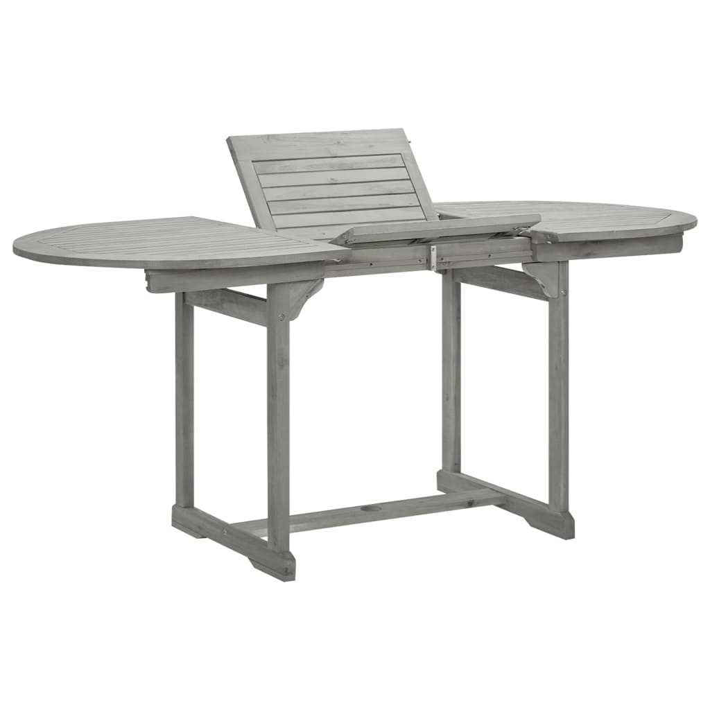 vidaXL Záhradný jedálenský stôl (120-170)x80x75 masívne akáciové drevo
