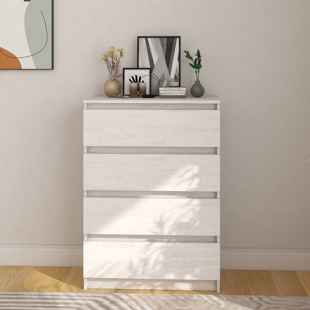 vidaXL Bočná skrinka biela 60x36x84 cm borovicový masív