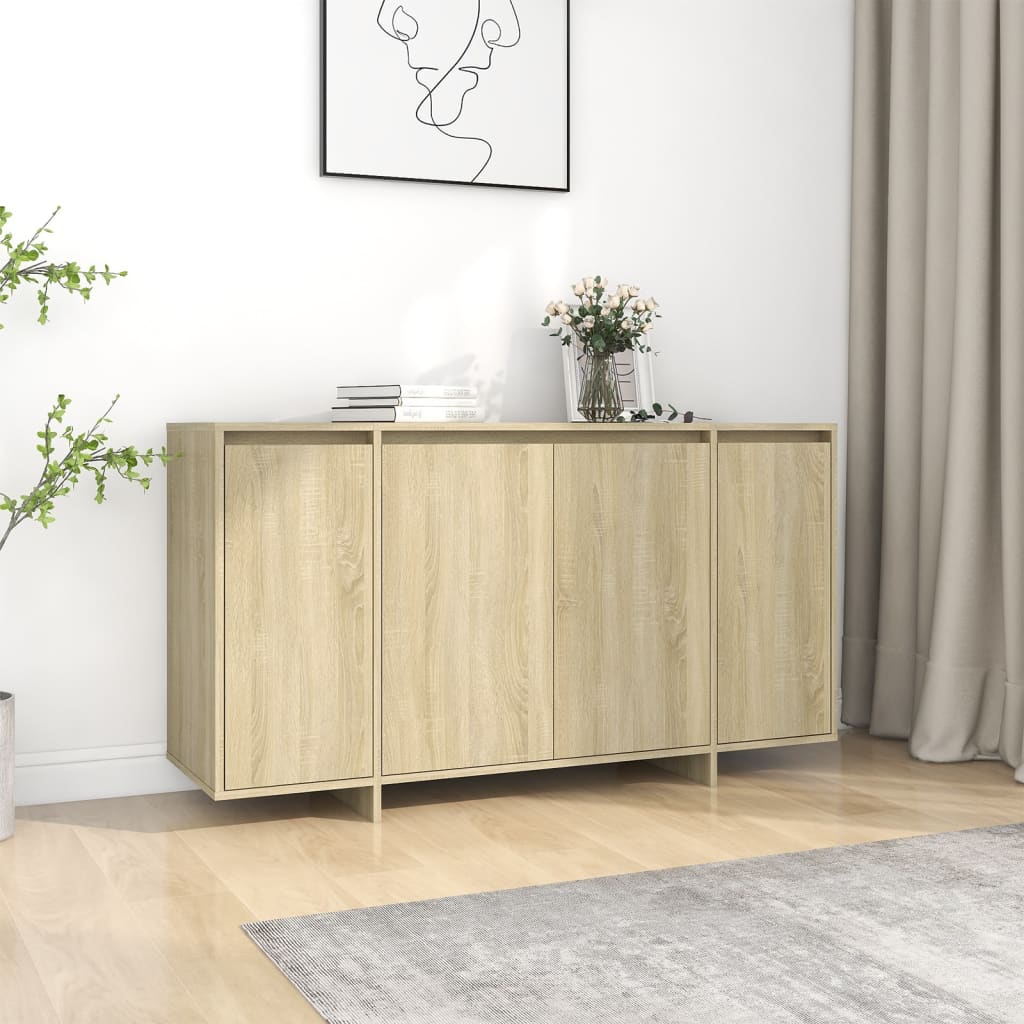 vidaXL Komoda farba dubu sonoma 135x41x75 cm drevotrieska