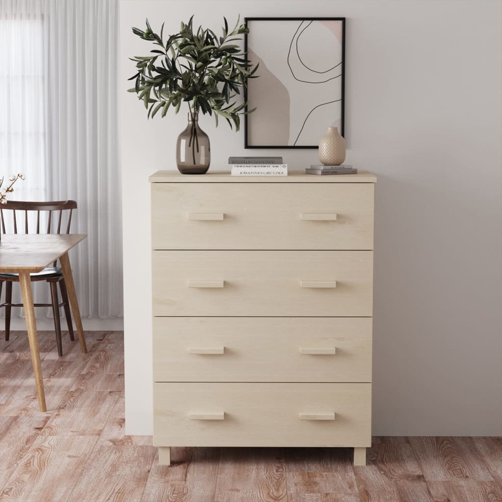 vidaXL Komoda HAMAR, medovo hnedá 79x40x103,5 cm, borovicový masív