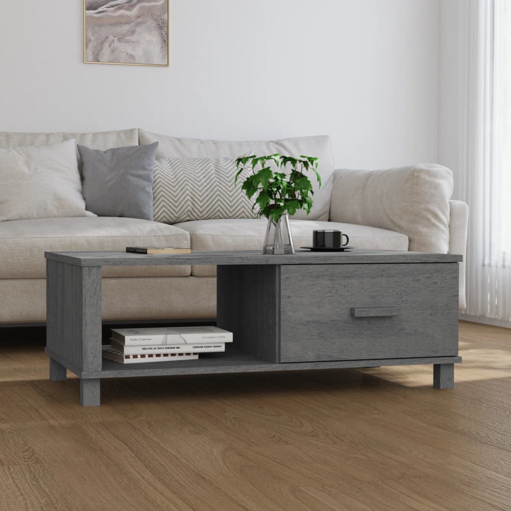 vidaXL Konferenčný stolík HAMAR, tmavosivý 100x55x35 cm, borovica