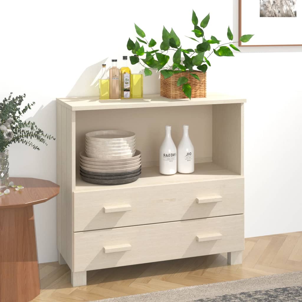 vidaXL Komoda HAMAR, medovo hnedá 85x35x80 cm, borovicový masív