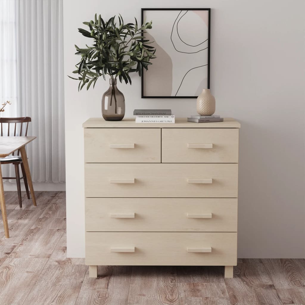 vidaXL Komoda HAMAR, medovo hnedá 79x40x80 cm, borovicový masív