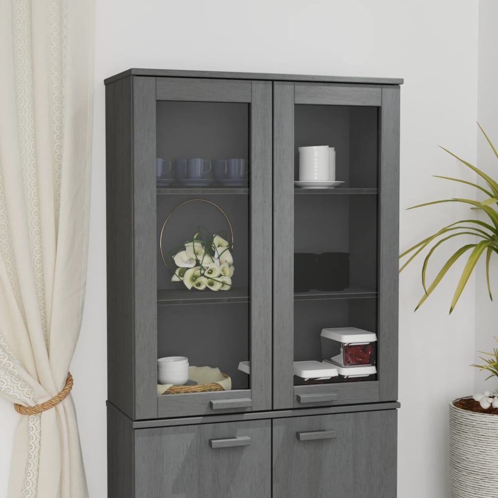 vidaXL Nadstavec na komodu HAMAR, tmavosivý 85x35x100 cm, borovica