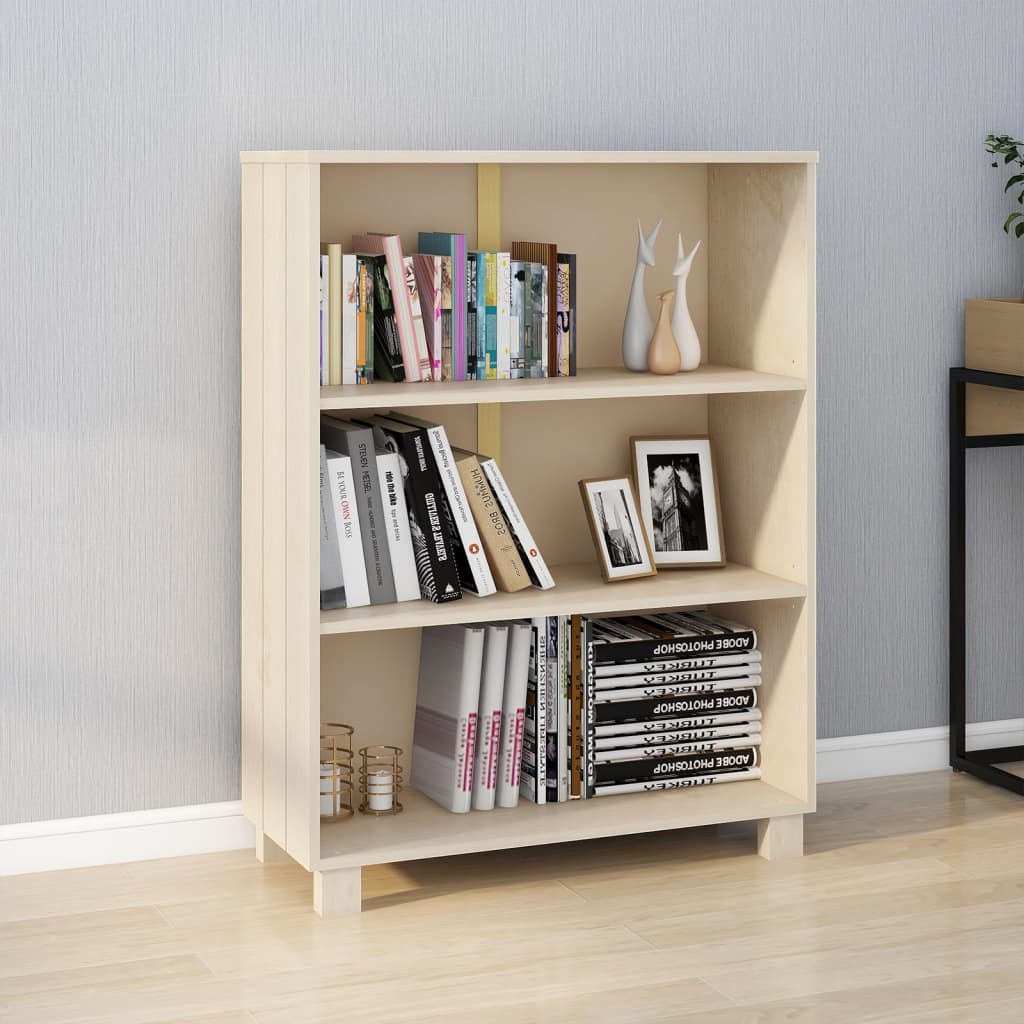 vidaXL Knižnica HAMAR, medovo hnedá 85x35x112 cm, borovicový masív