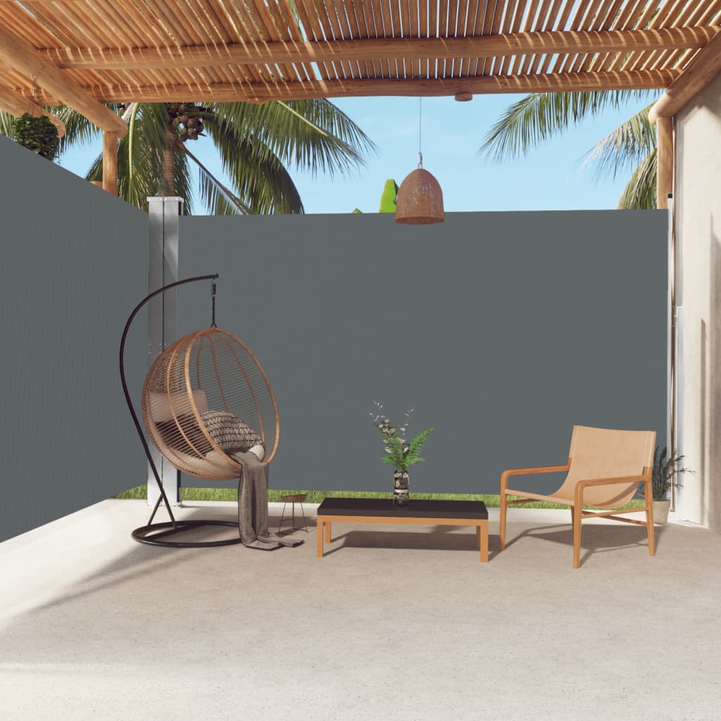 vidaXL Zaťahovacia bočná markíza antracitová 220x600 cm