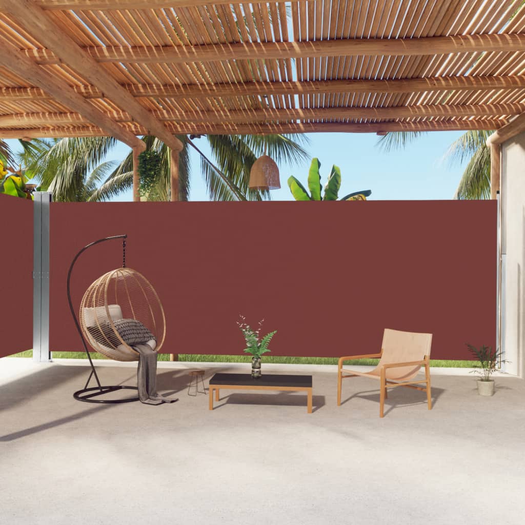vidaXL Zaťahovacia bočná markíza hnedá 220x1000 cm