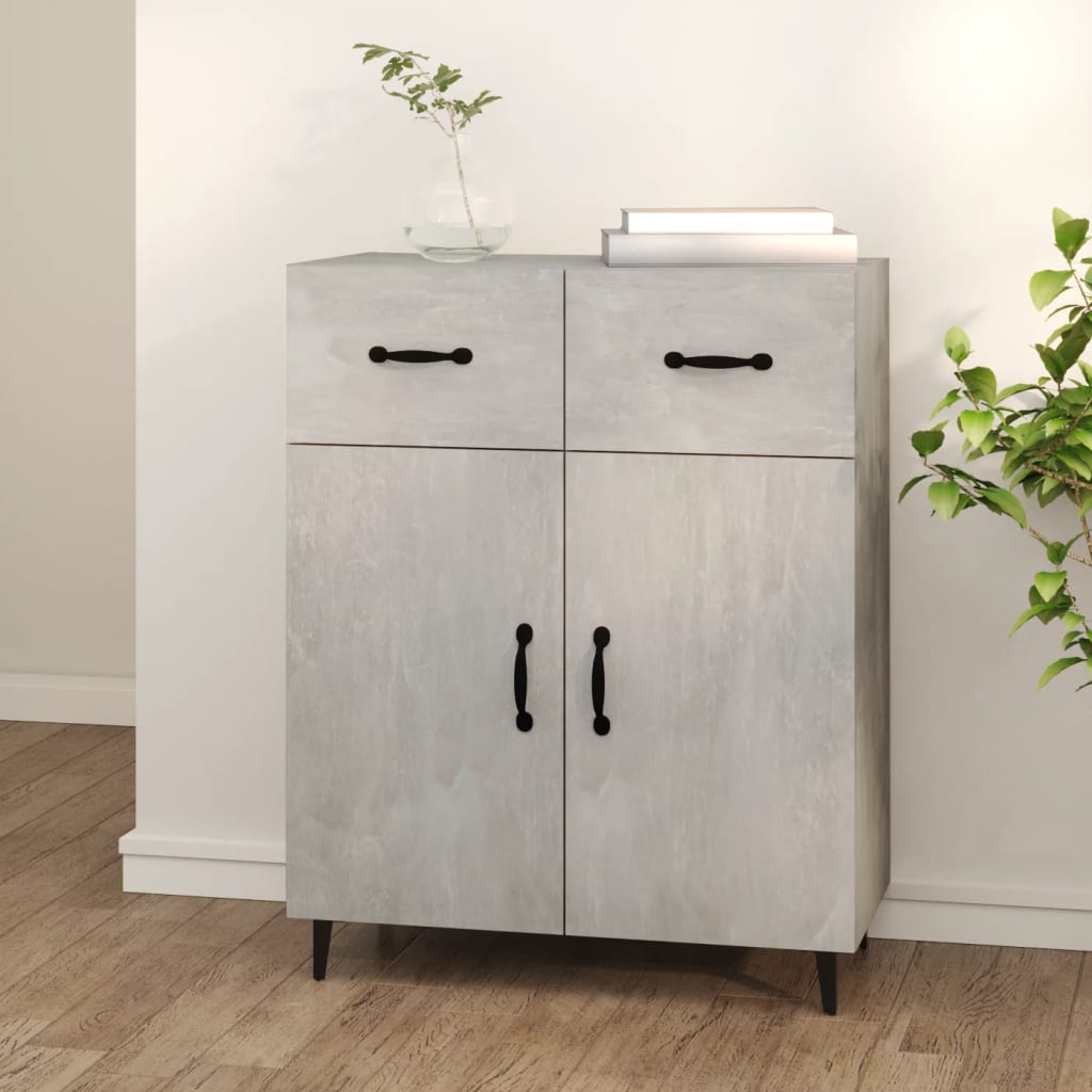 vidaXL Komoda betónovo sivá 69,5x34x90 cm kompozitné drevo