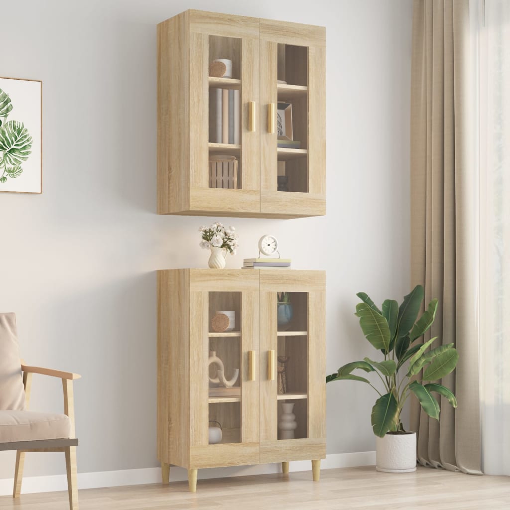 vidaXL Závesná nástenná skrinka dub sonoma 69,5x34x90 cm