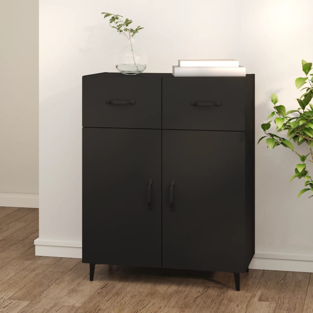 vidaXL Komoda čierna 69,5x34x90 cm kompozitné drevo