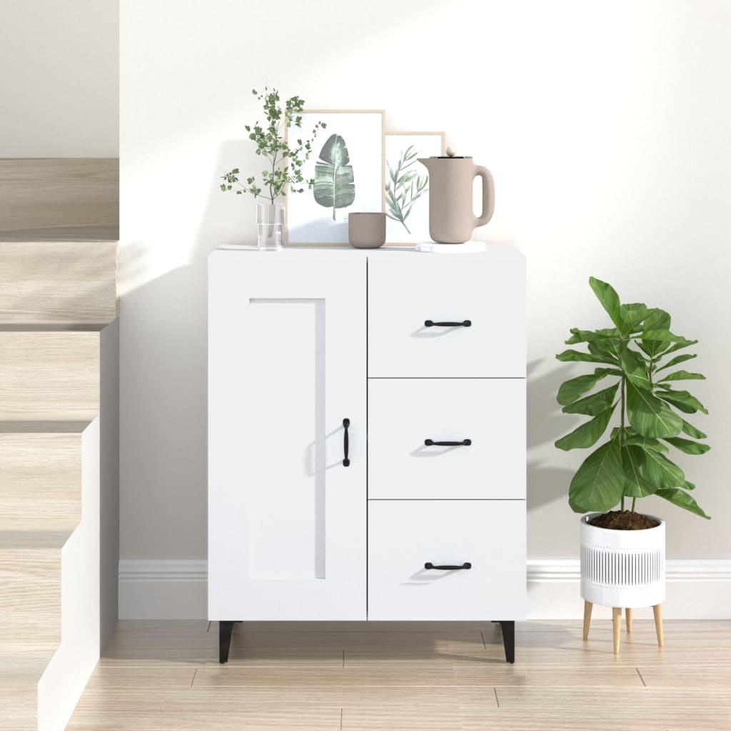 vidaXL Komoda biela 69,5x34x90 cm spracované drevo