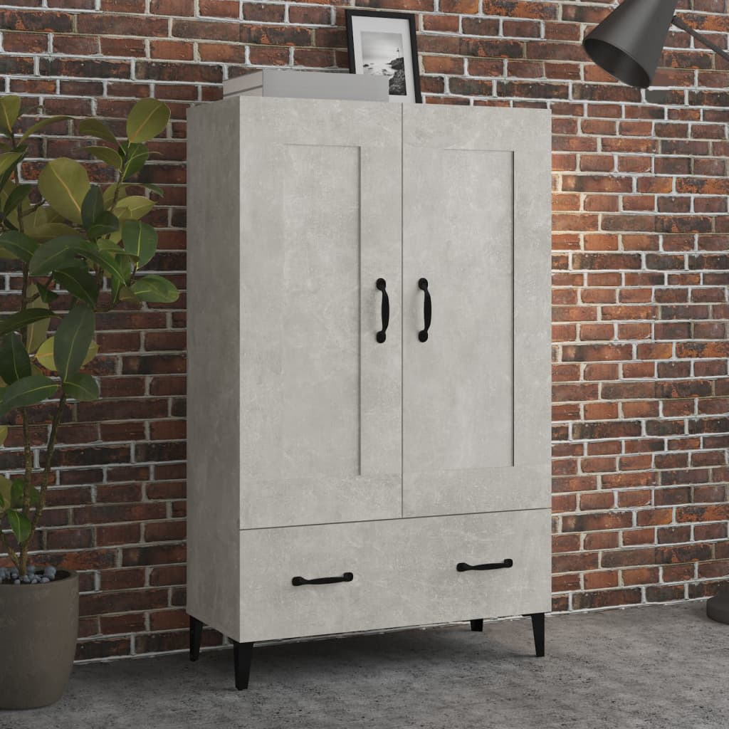 vidaXL Vysoká skrinka betónovo sivá 70x31x115 cm spracované drevo