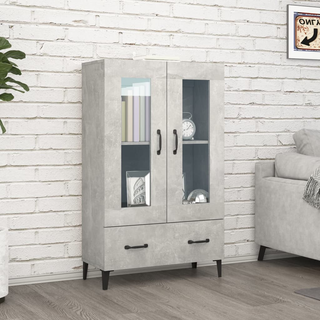 vidaXL Vysoká skrinka betónovo sivá 70x31x115 cm spracované drevo