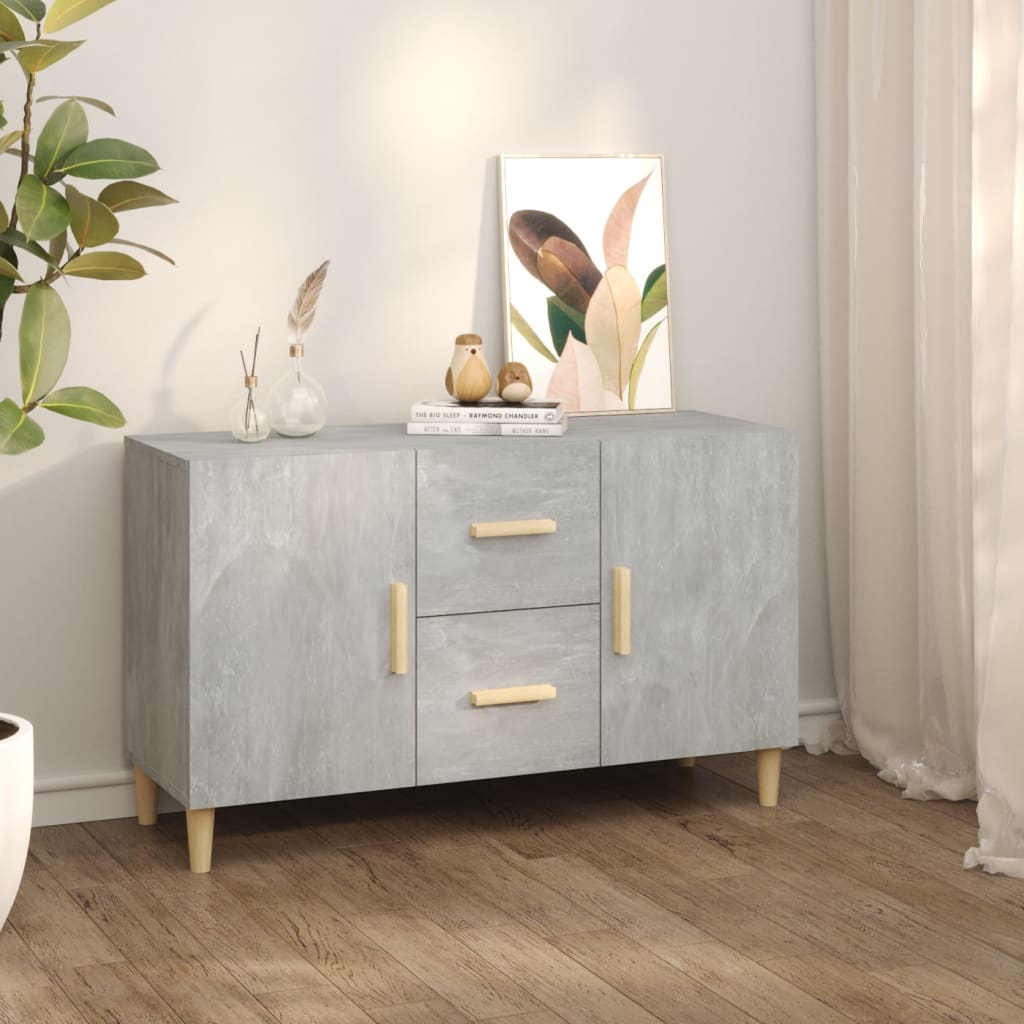 vidaXL Komoda, betónovo sivá 100x36x60 cm, kompozitné drevo