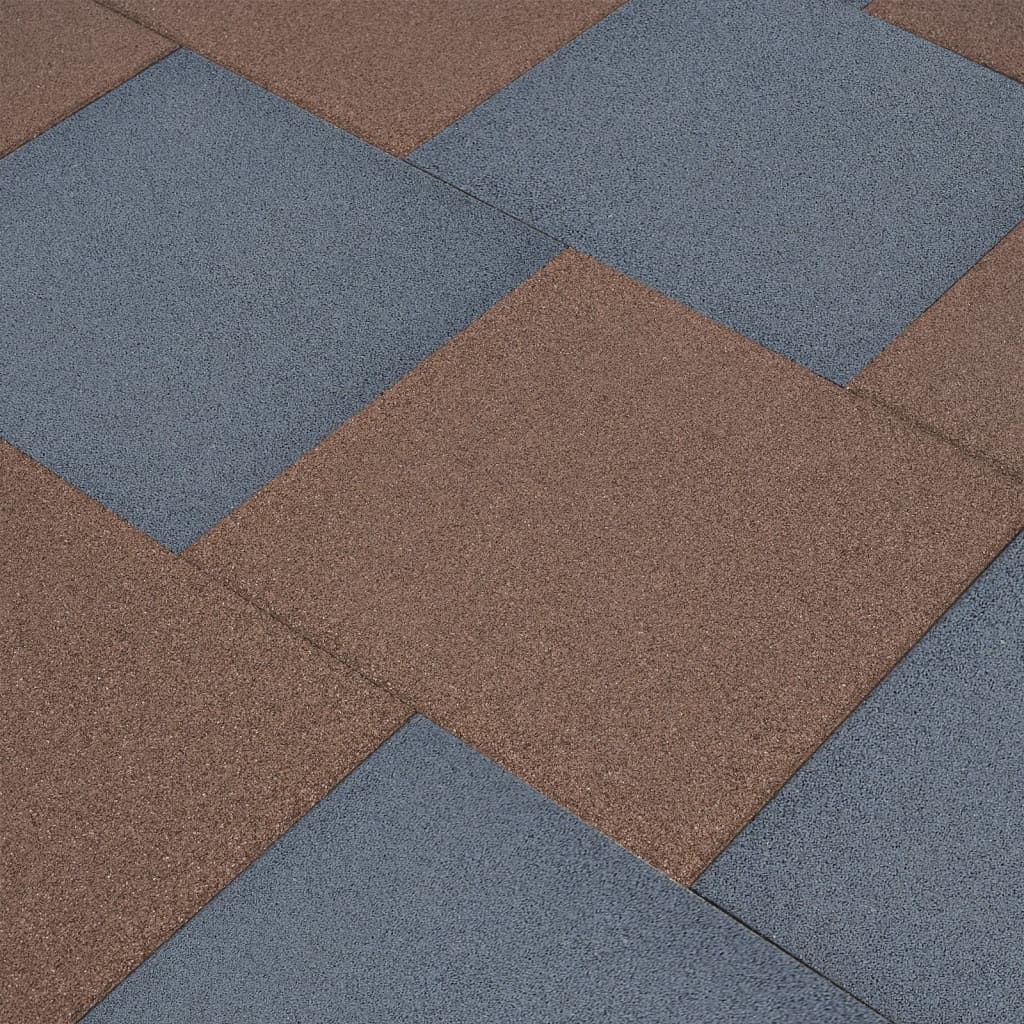 vidaXL Protipádové dlaždice 18 ks sivé 50x50x3 cm gumené