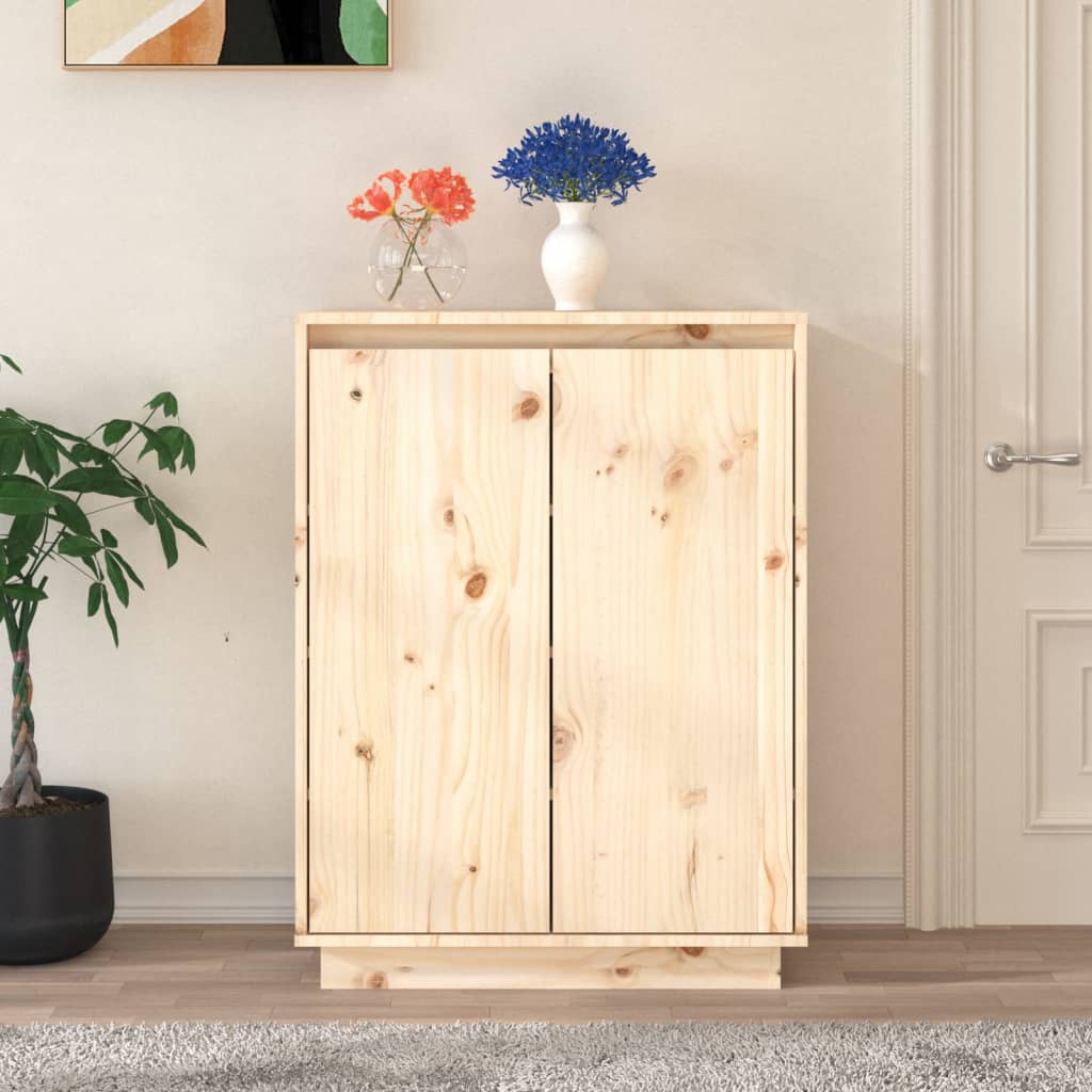 vidaXL Skrinka na topánky 60x35x80 cm masívna borovica