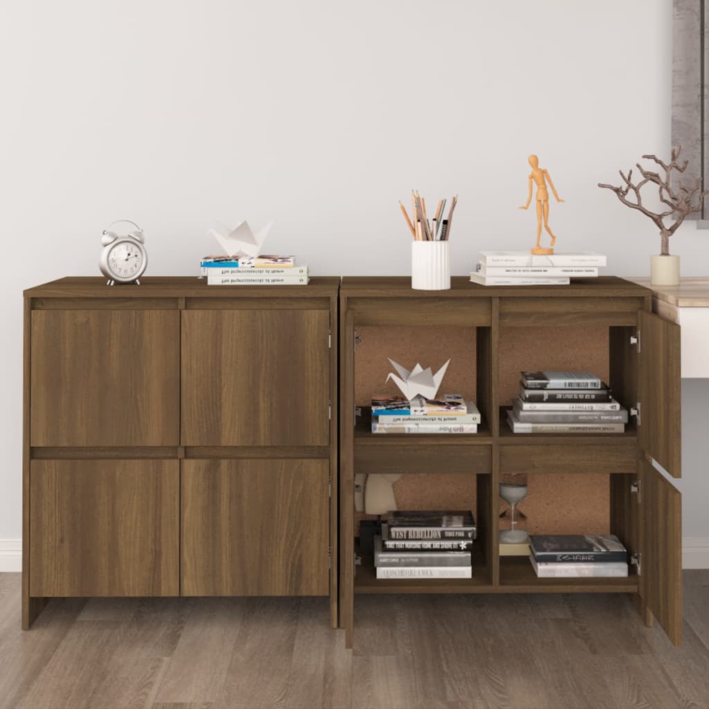 vidaXL Komody 2 ks hnedý dub sonoma 70x41x75 cm drevotrieska